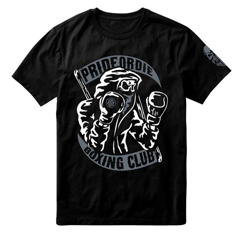PRiDEorDiE Boxing Club V2 T-Shirt -black